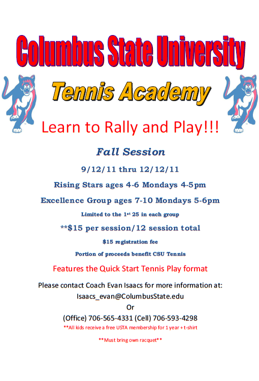 Columbus State University Tennis Academy