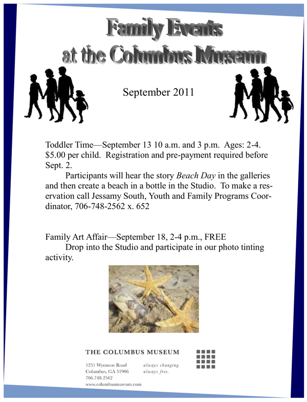 September Family events at the Columbus Museum