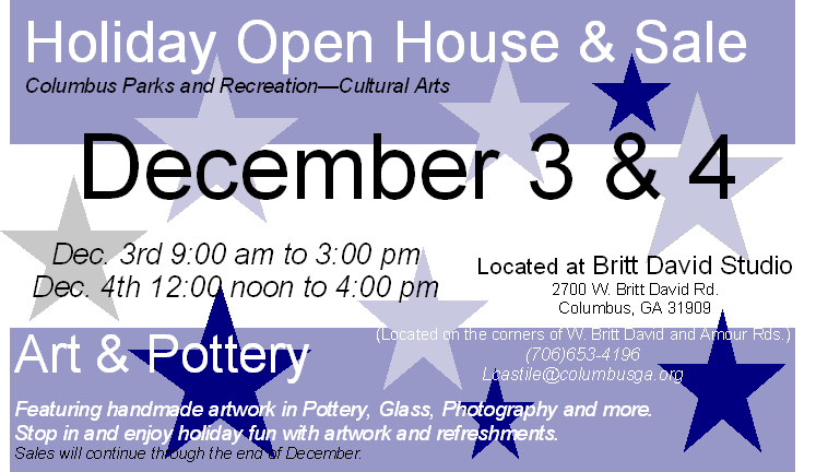 Holiday Open House & Sale @ Britt David Cultural Arts Studio