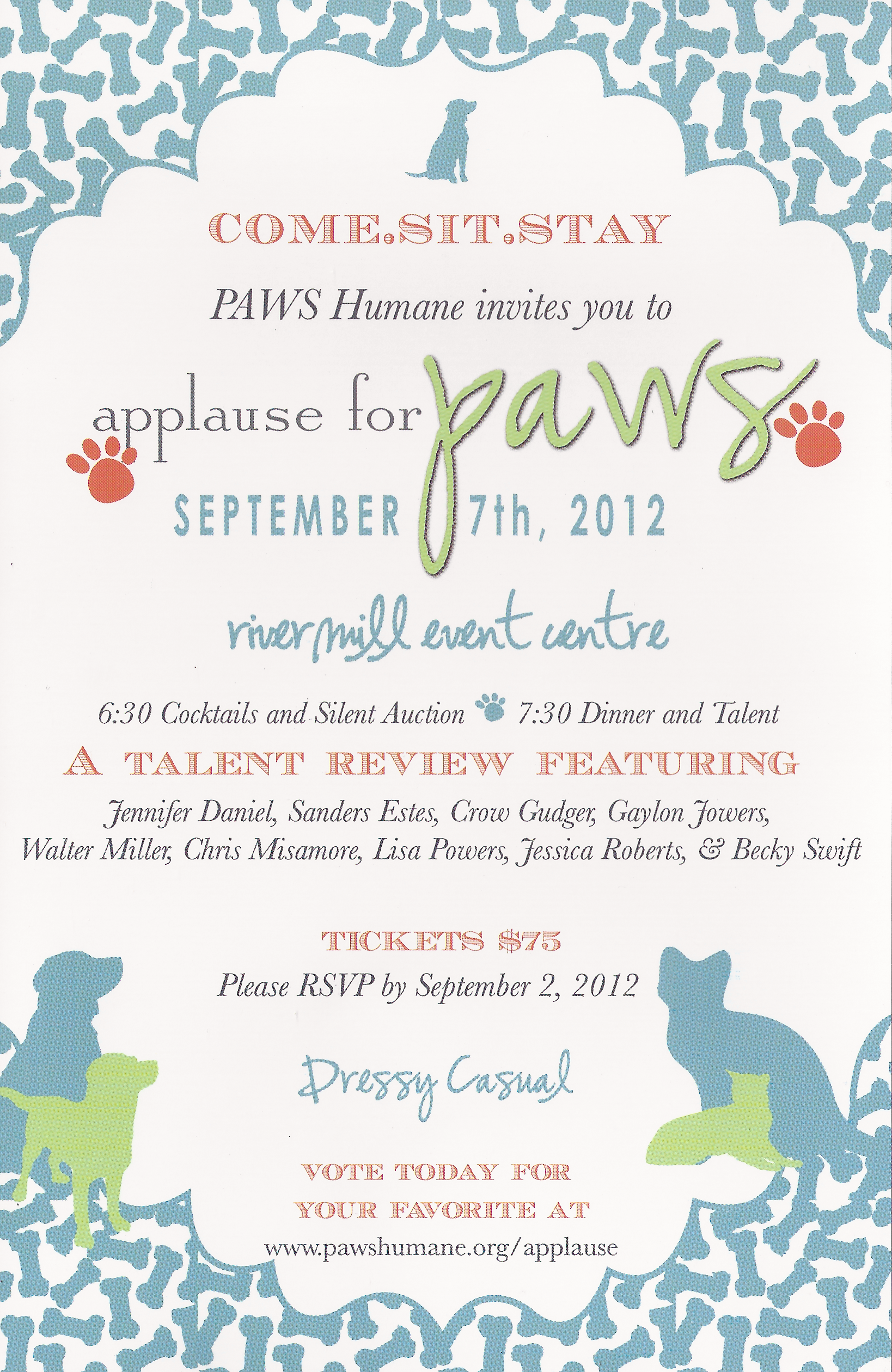 Applause for PAWS Dinner, Talent, and Silent Auction Fundraiser