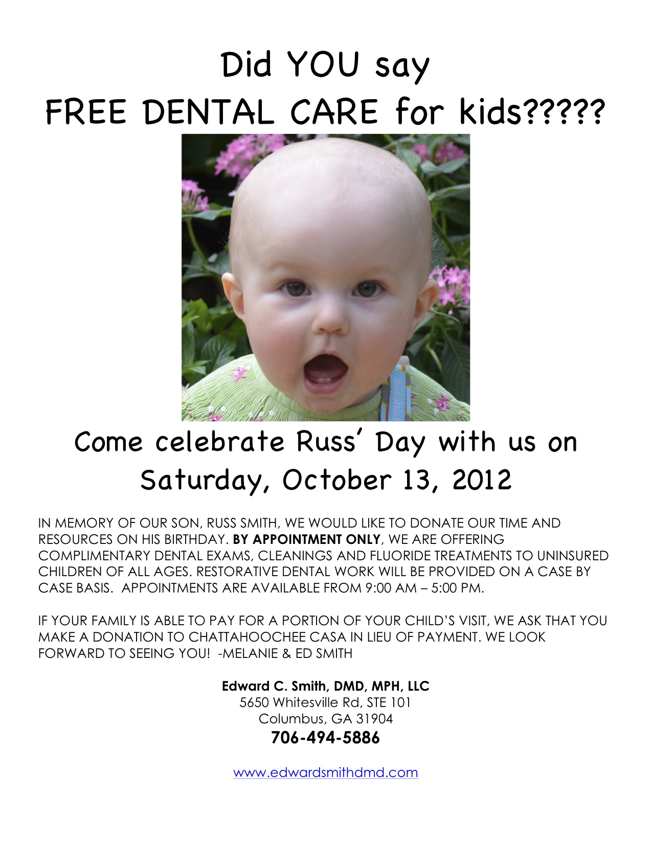 Celebrate Russ’ Day – Free Dental Care for Uninsured Kids