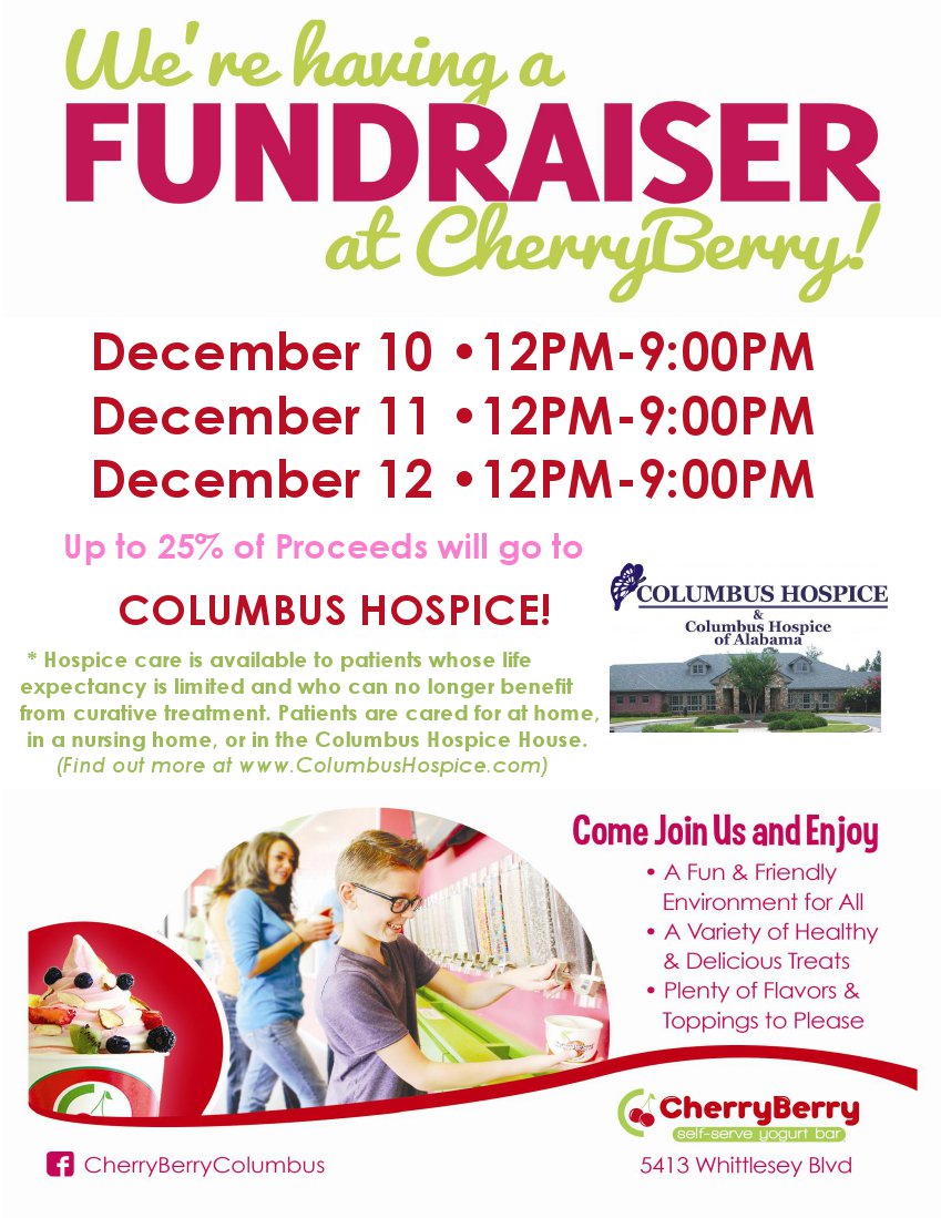 CherryBerry Fundraiser for Columbus Hospice