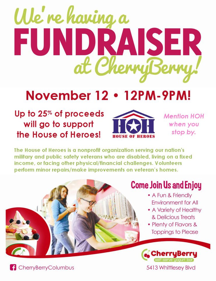 House of Heroes Fundraiser at CherryBerry Yogurt