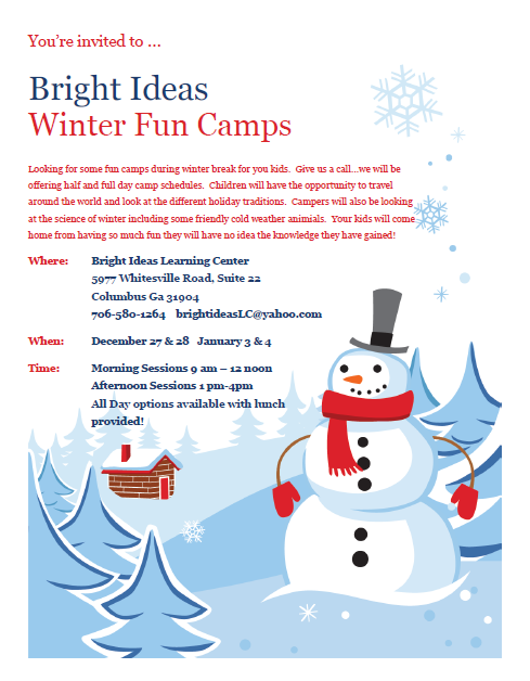 Winter Fun Camps @ Bright Ideas