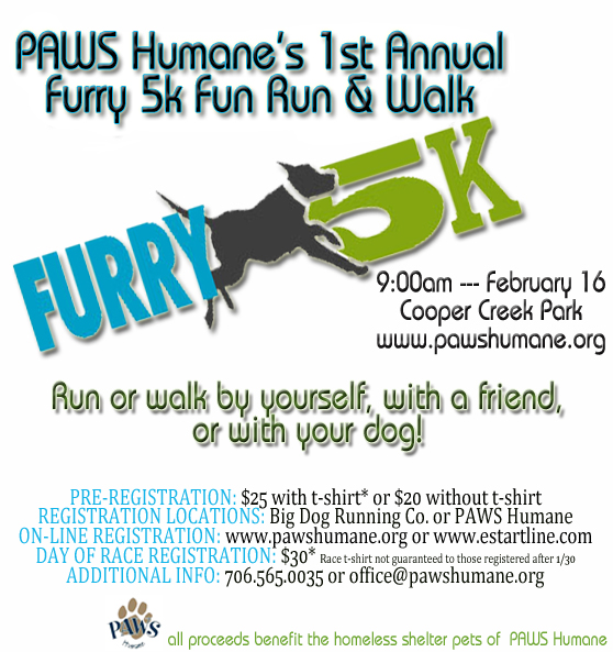 PAWS Humane’s 1st Annual Furry 5K Fun Run & Walk
