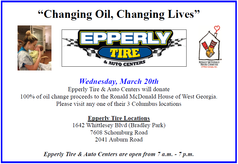 Changing Oil, Changing Lives at Epperly Tire for Ronald McDonald House
