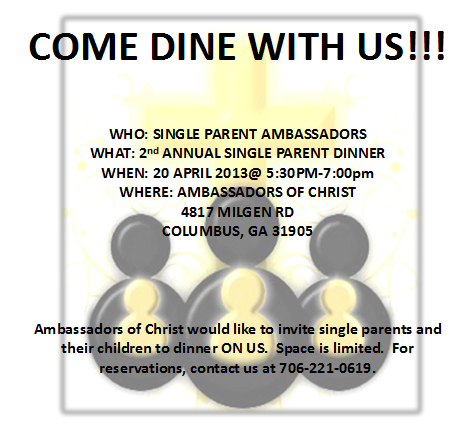 2nd Annual Single Parent Dinner