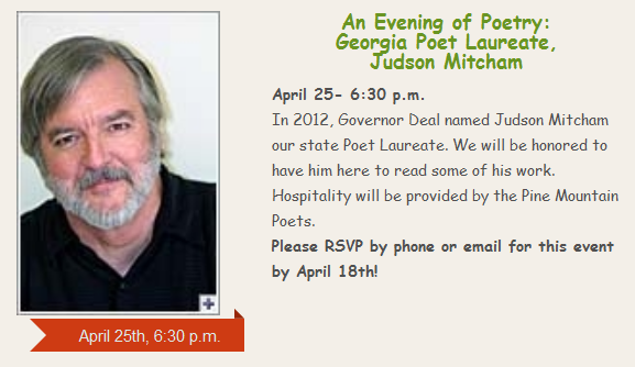 An Evening of Poetry: Georgia Poet Laureate, Judson Mitcham at Harris County Library