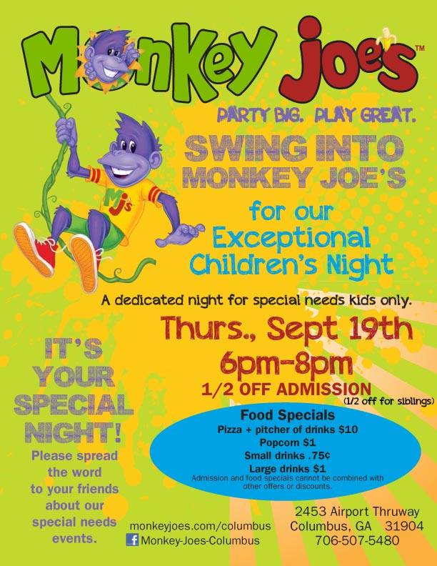 Exceptional Children’s Night at Monkey Joe’s