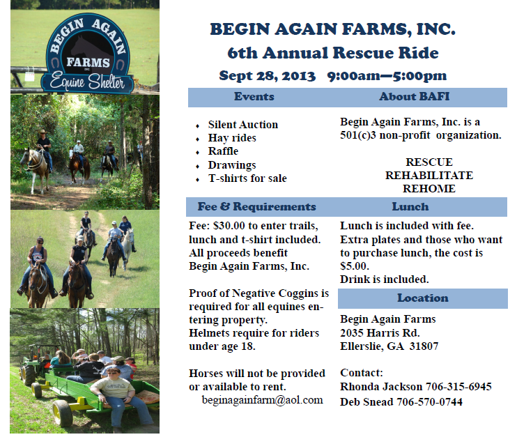Begin Again Farms 6th Annual Rescue Ride