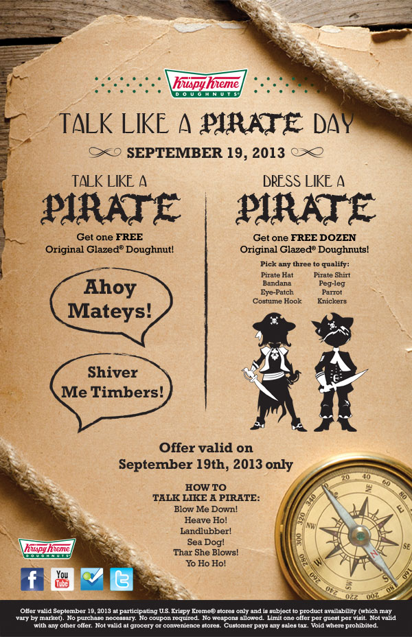 Talk Like a Pirate Day at Krispy Kreme