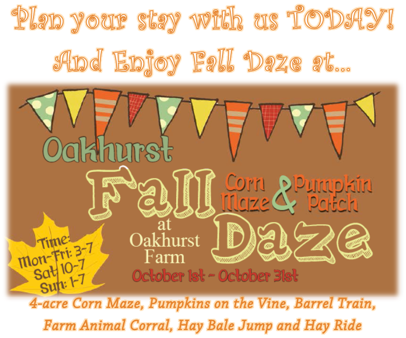 Oakhurst Farm’s Fall Daze – Corn Maze & Pumpkin Patch