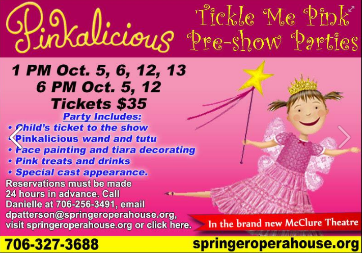 Pinkalicious Tickle Me Pink Pre-Show Parties At The Springer Opera House