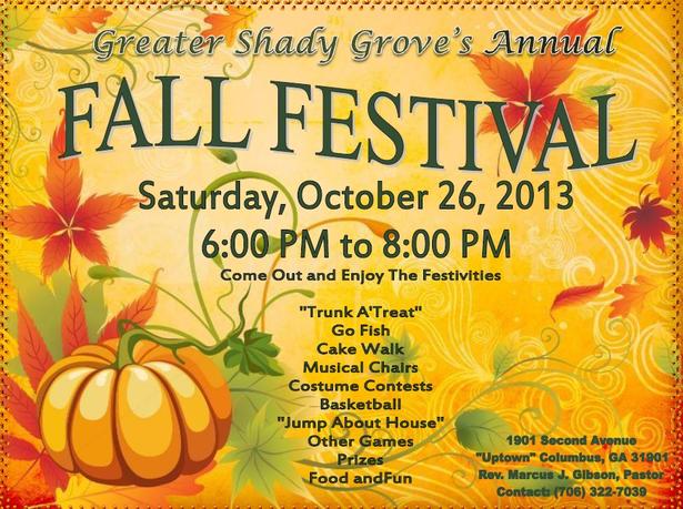 Greater Shady Grove’s Annual Fall Festival