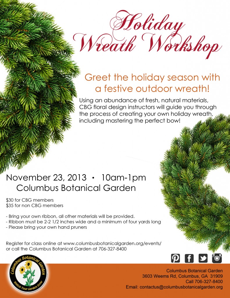 Holiday Wreath Workshop at Columbus Botanical Garden