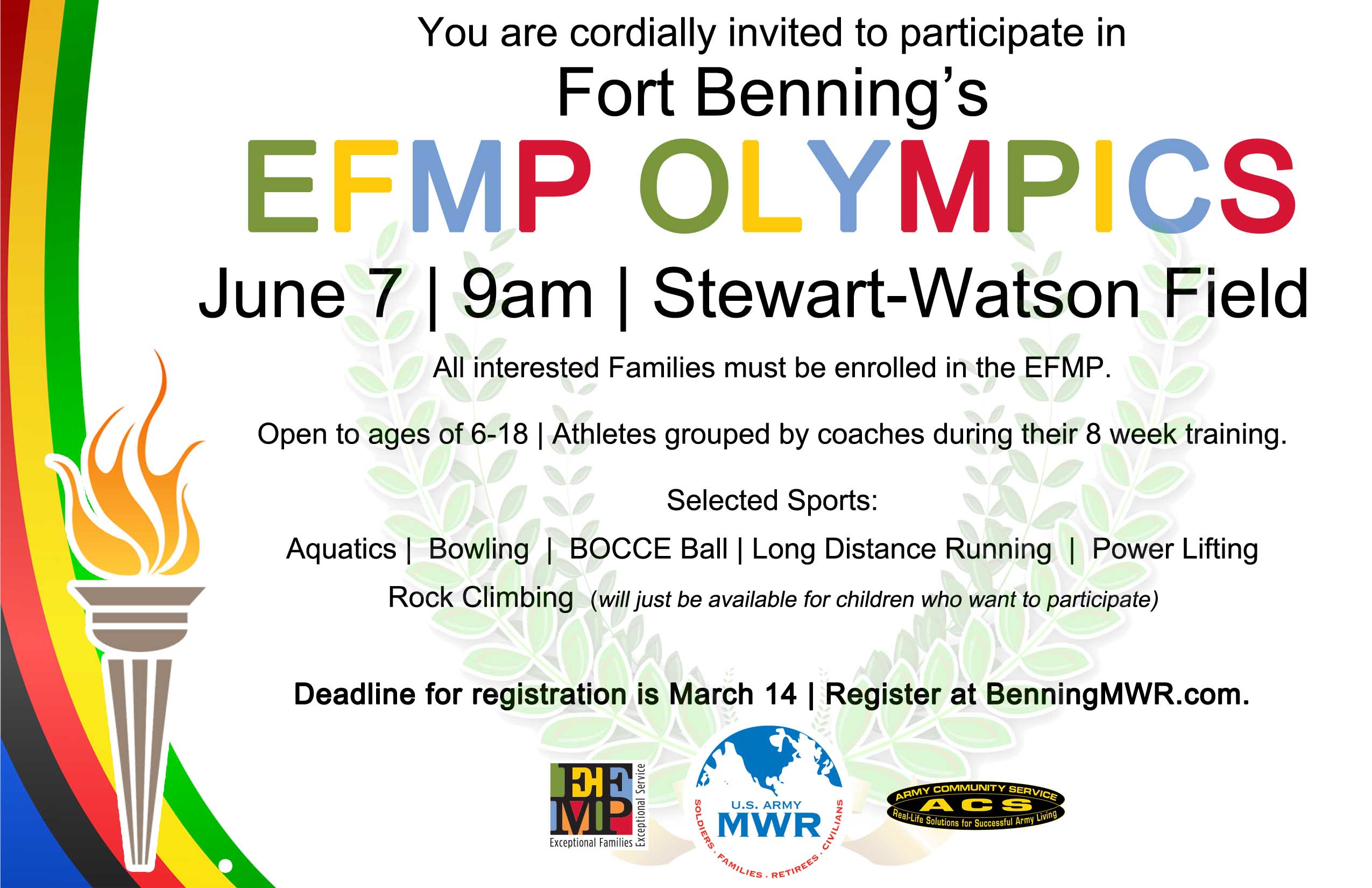Ft. Benning’s EFMP Olympics at Stewart-Watson Field