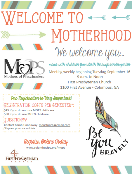 Mother’s Morning Out and Preschool (MOPS) at First Presbyterian