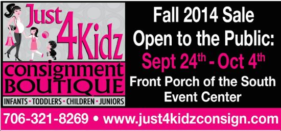 Just 4 Kidz Fall Consignment Sale – 2014