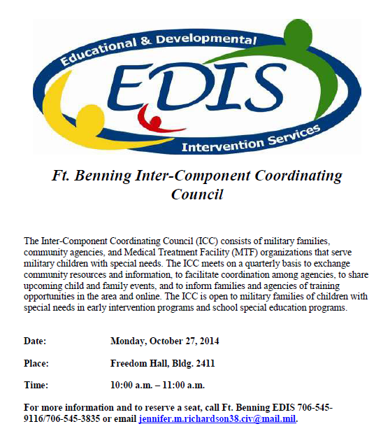 Ft. Benning Inter-Component Coordinating Council Meeting