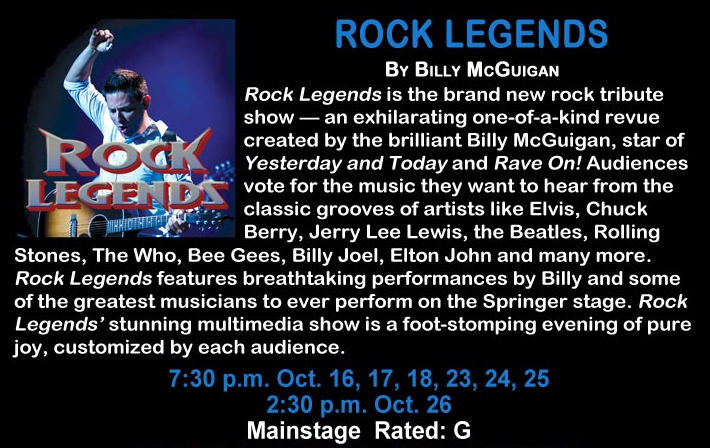“Rock Legends” At The Springer Opera House